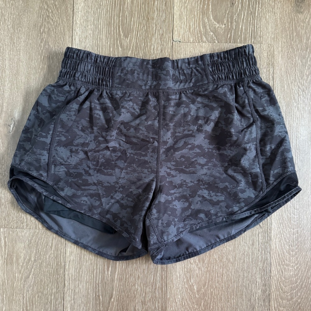 Mondetta Running Shorts Womens Small Black Camo Performance Luxury Smocked Waist